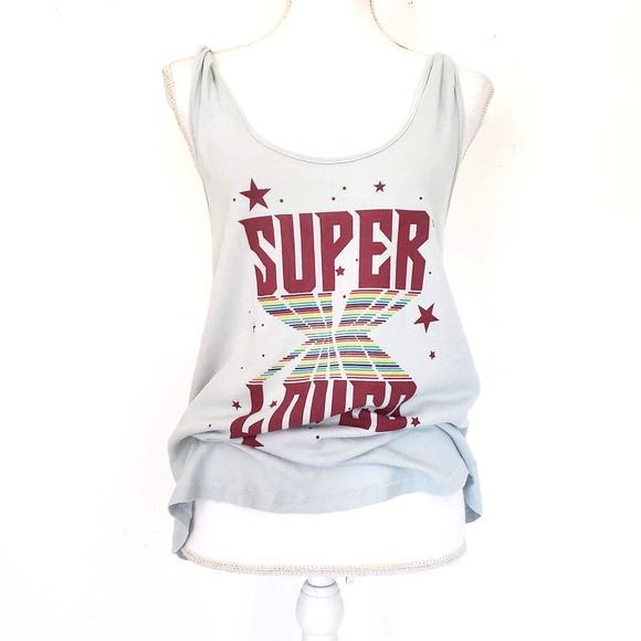 Current Elliott SIZE 1 / Small SUPER LOVED Twisted Tank Top Light Blue Rainbow - Picture 11 of 12